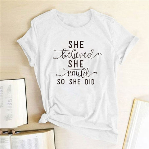 Letter Print Women's T Shirt Could Loose Funny T-Shirt Short Sleeve Aesthetic Tees Tops Clothes