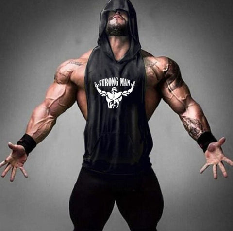 Fitness Vest Male Muscular Hooded Clothes