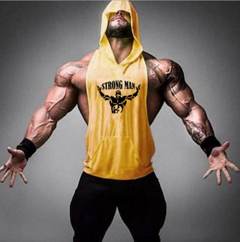 Fitness Vest Male Muscular Hooded Clothes